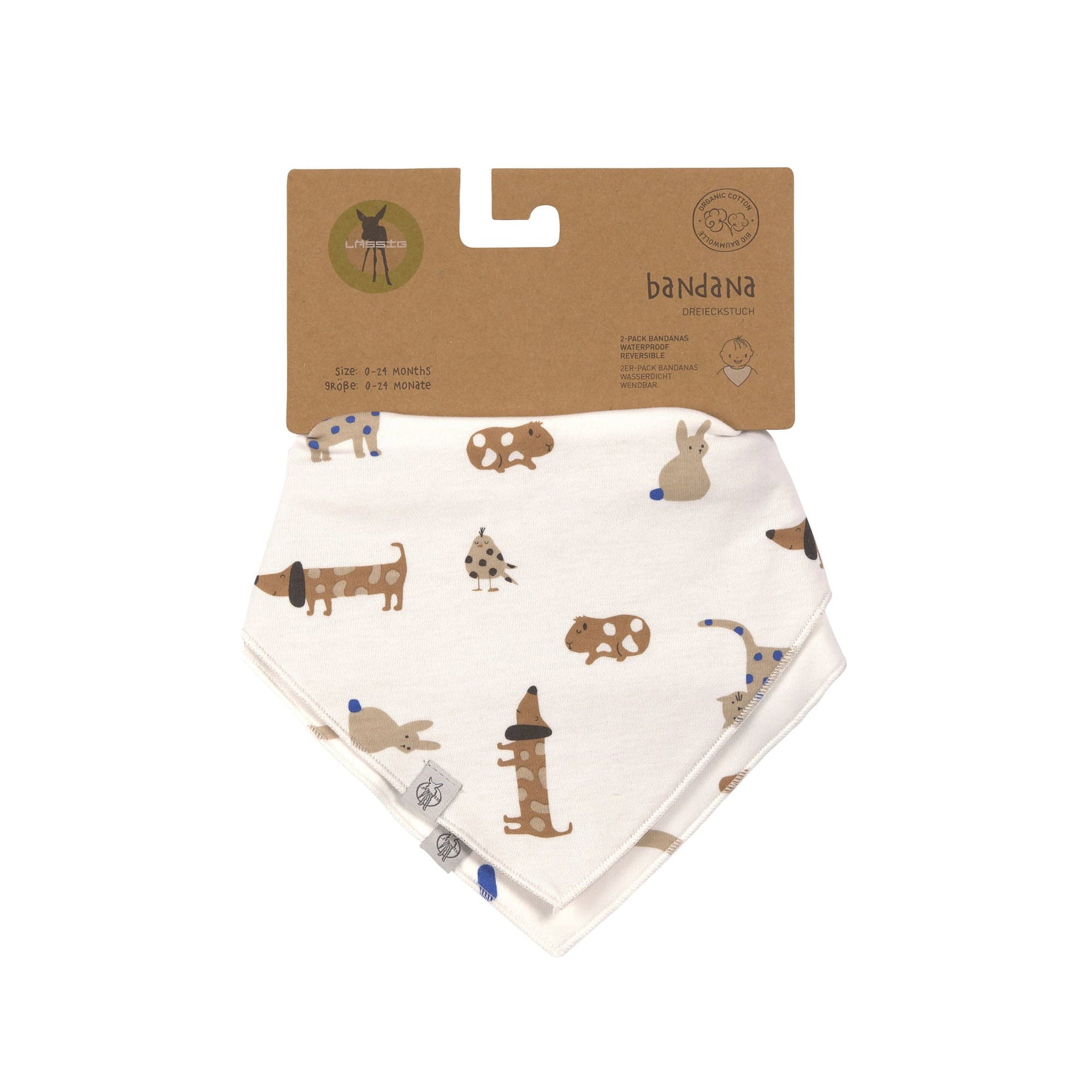 Lässig Dreieckstuch Baby (2 Stk) Bandana, Little Mateys Royal Blau Rückansicht