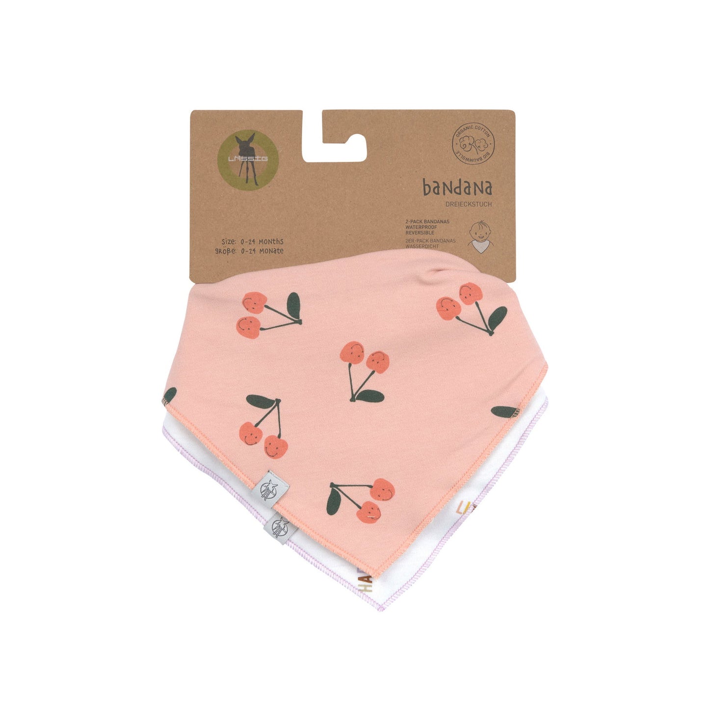 Lässig Dreieckstuch Baby (2 Stk) Bandana, Happy Fruits Kirsche Maße