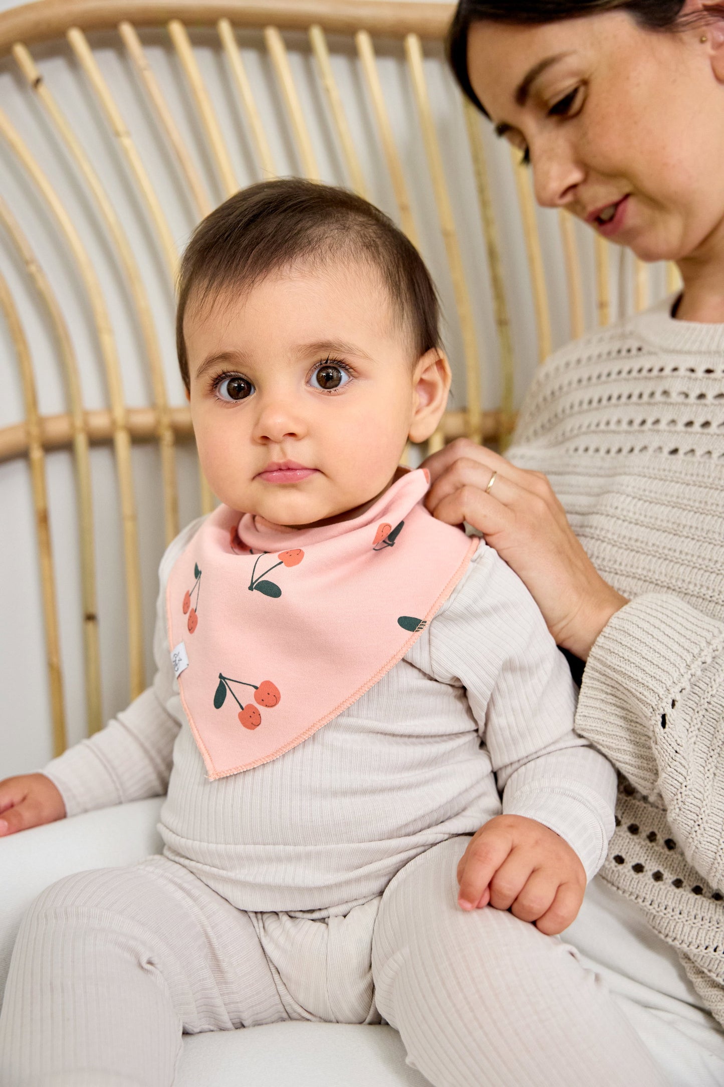 Lässig Dreieckstuch Baby (2 Stk) Bandana, Happy Fruits Kirsche Rückansicht