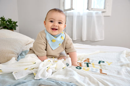 Lässig Dreieckstuch Baby (2 Stk) Bandana, Happy Fruits Zitrone Seitenansicht