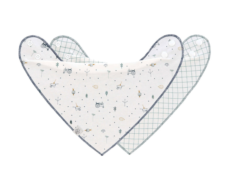 Dreieckstuch Baby (2 Stk) Bandana, Garden Explorer Traktor