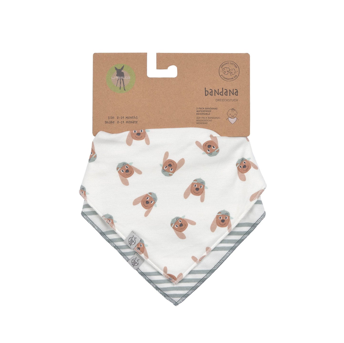 Lässig Dreieckstuch Baby (2 Stk) Bandana, Tiny Team, Hund Detail Bild