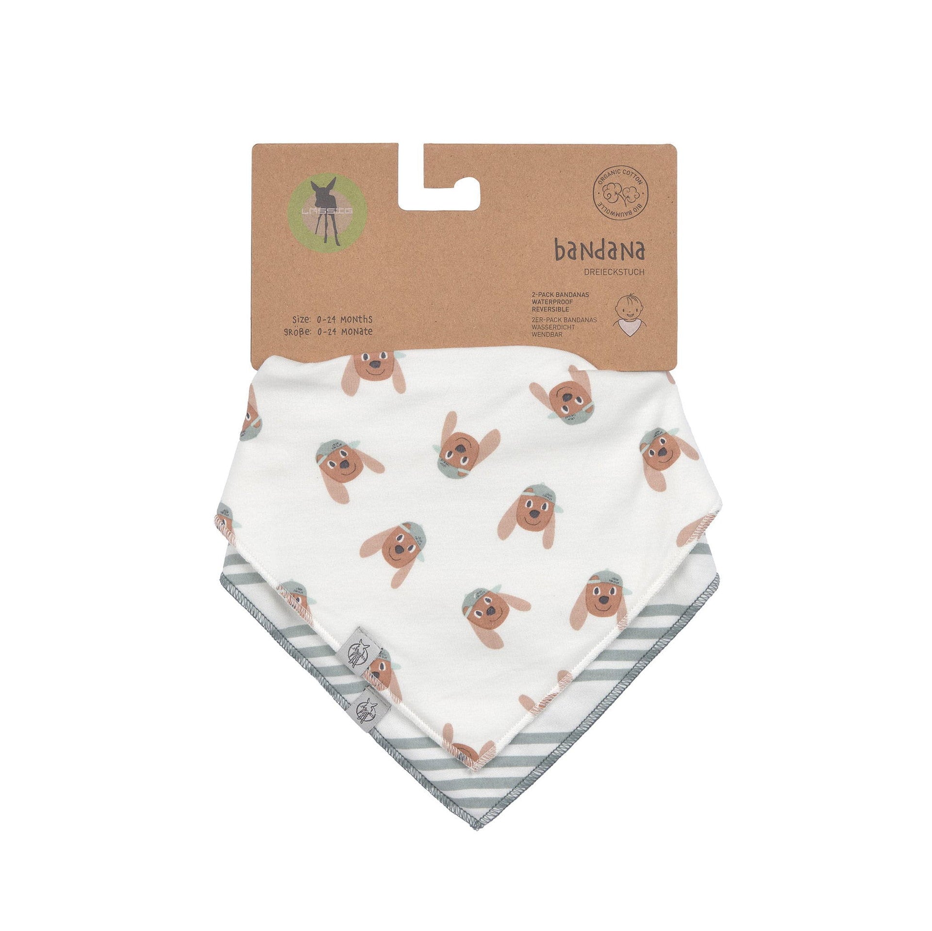 Lässig Dreieckstuch Baby (2 Stk) Bandana, Tiny Team, Hund Detail Bild