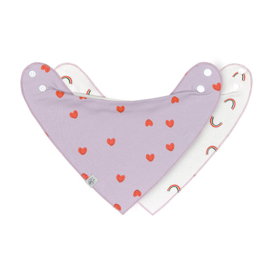 Dreieckstuch Baby (2 Stk) Bandana, Happy Rascals Herz