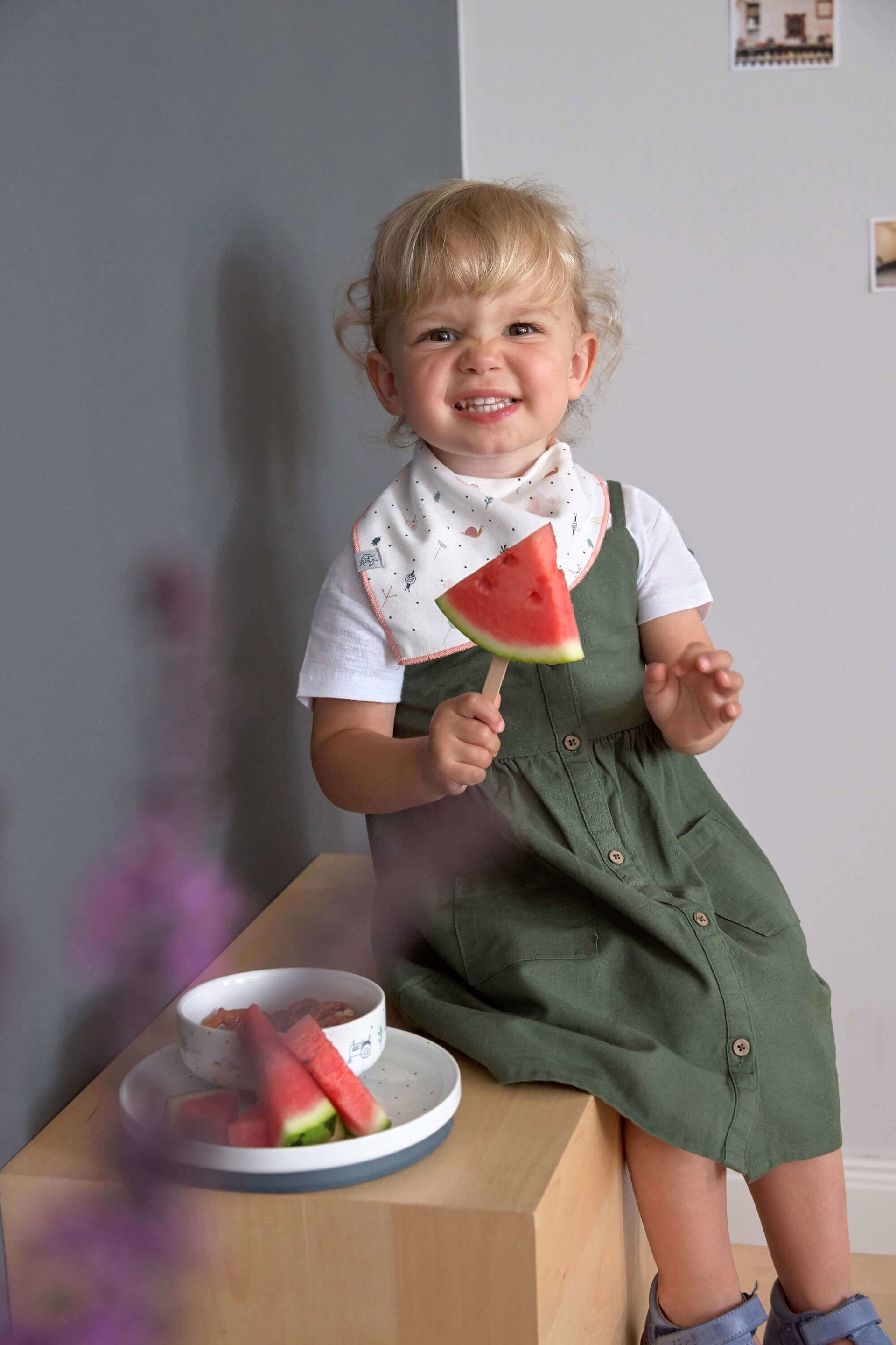 Lässig Dreieckstuch Baby (2 Stk) Bandana, Garden Explorer Schnecke Seitenansicht