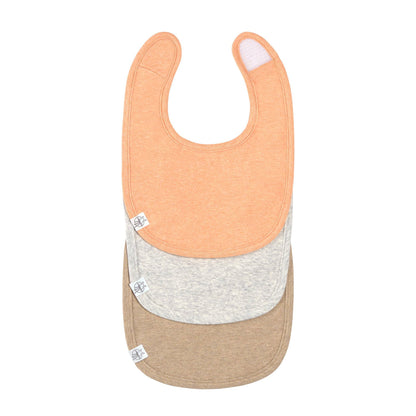 Spucklätzchen 3er Set, Baumwolle Bio, Apricot Hellgrau Beige