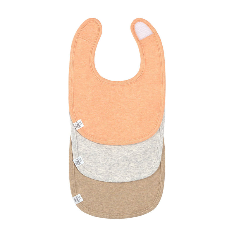 Spucklätzchen 3er Set, Baumwolle Bio, Apricot Hellgrau Beige
