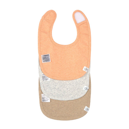 Spucklätzchen 3er Set, Baumwolle Bio, Apricot Hellgrau Beige
