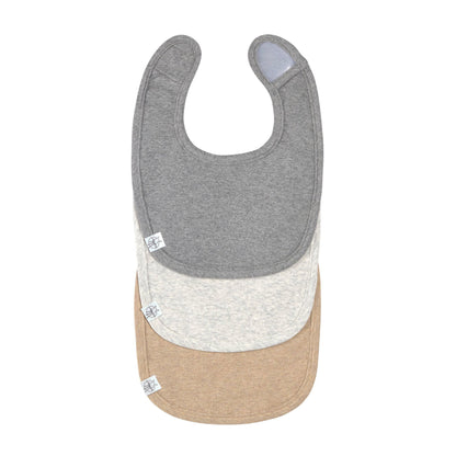 Spucklätzchen 3er Set, Baumwolle Bio, Dunkelgrau Hellgrau Beige
