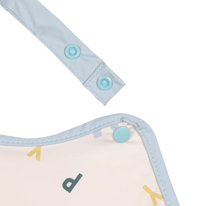 Lätzchen mit Auffangschutz Medium, Happy Fruits, Hellblau