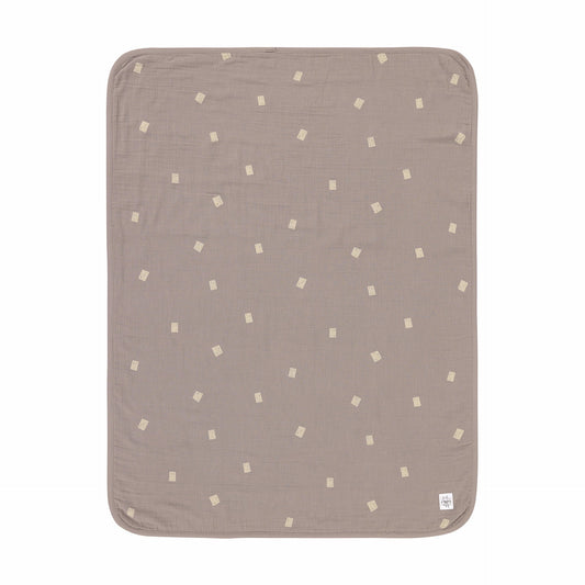Babydecke Bio Baumwolle, Blocks Taupe, Grau