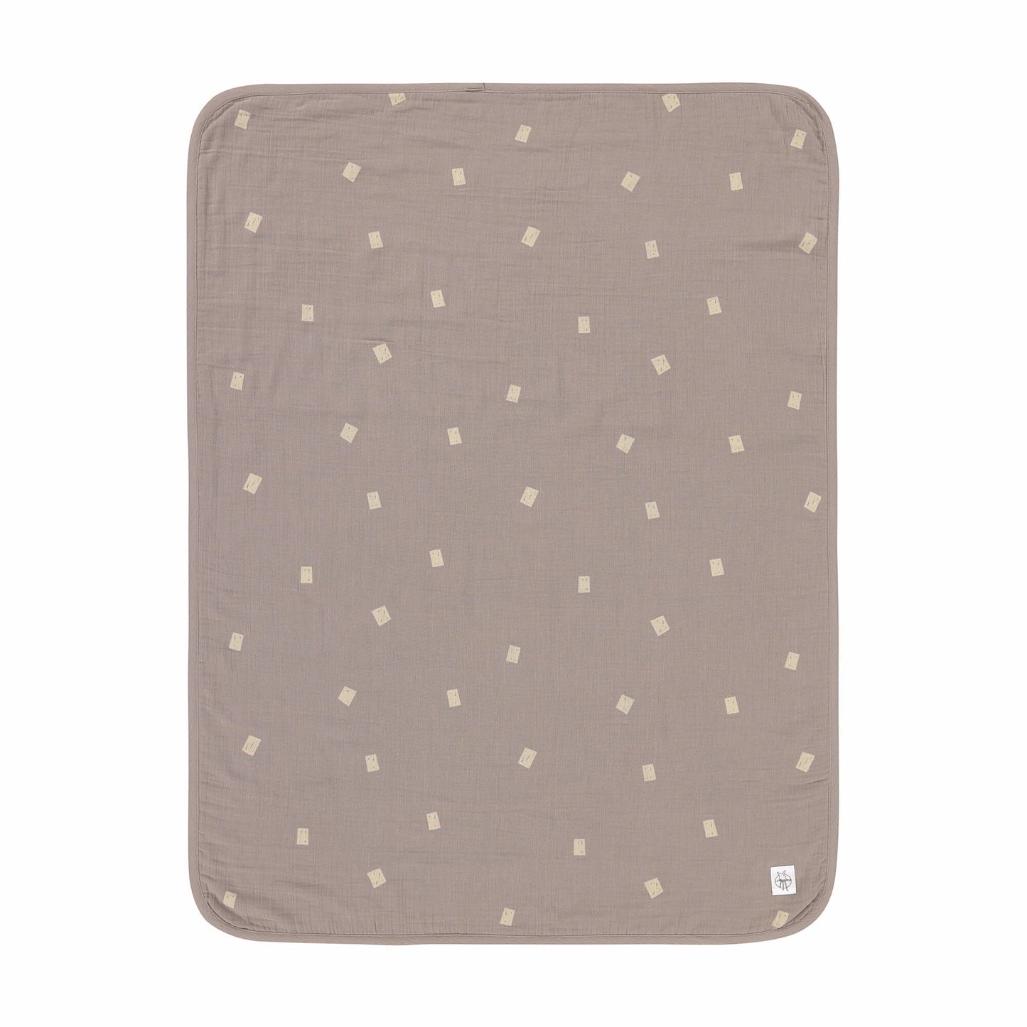 Babydecke Bio Baumwolle, Blocks Taupe, Grau