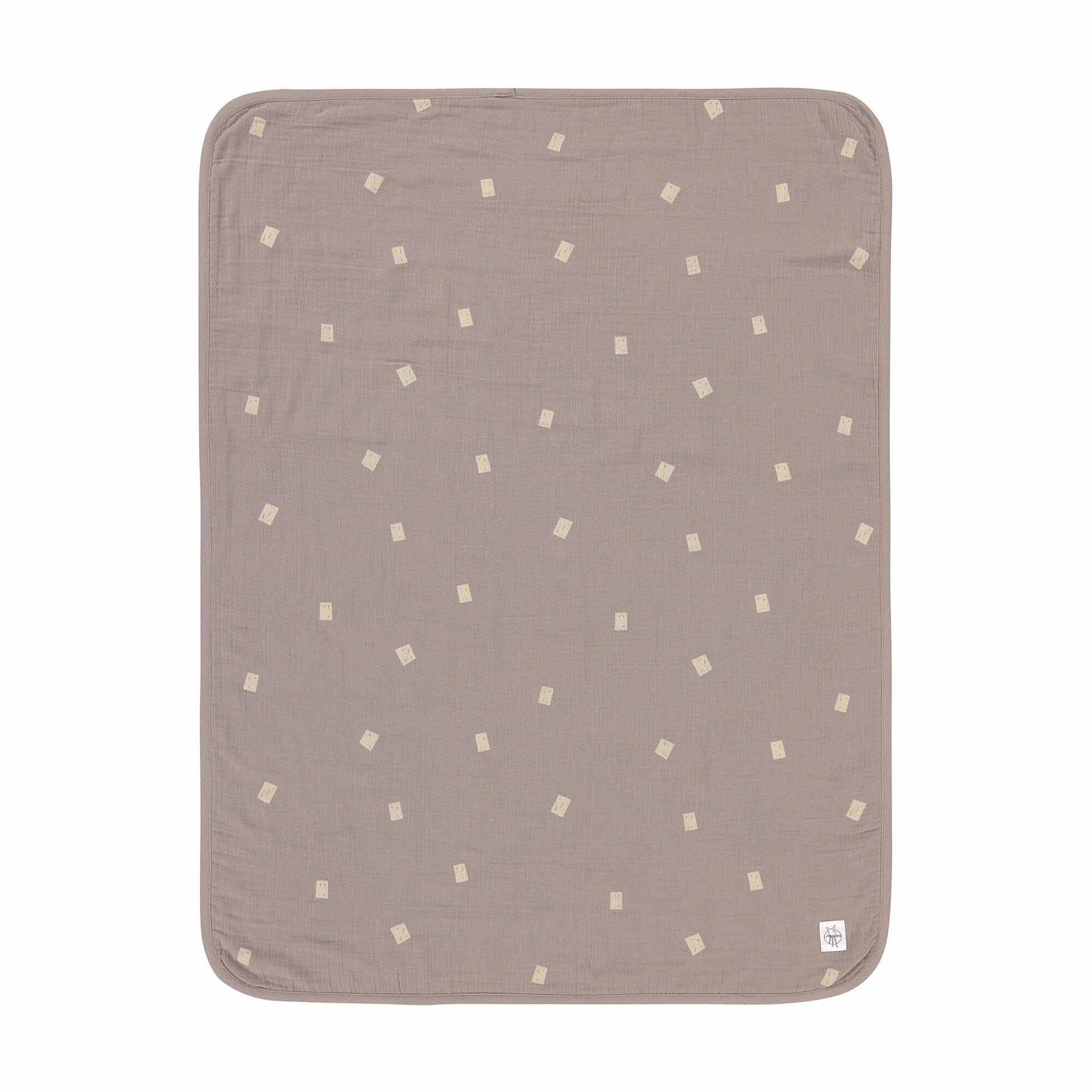 Babydecke Bio Baumwolle, Blocks Taupe, Grau