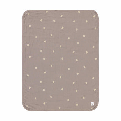 Babydecke Bio Baumwolle, Blocks Taupe, Grau