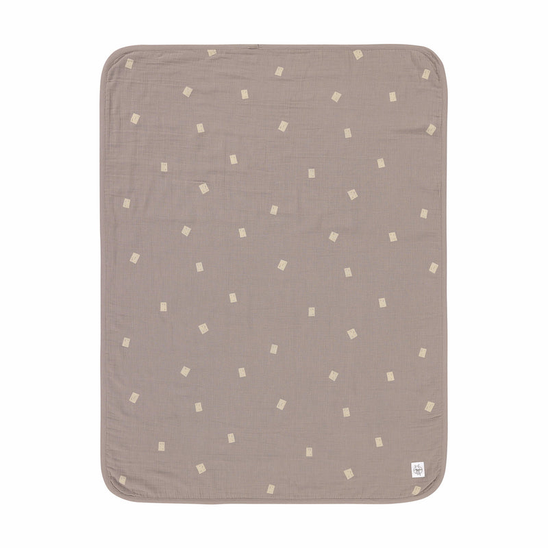 Babydecke Bio Baumwolle, Blocks Taupe, Grau