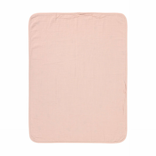 Lässig Babydecke Bio Baumwolle, Powder Pink, Rosa Detailansicht