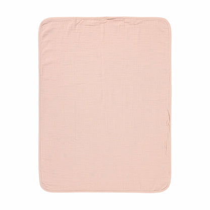Lässig Babydecke Bio Baumwolle, Powder Pink, Rosa Detailansicht