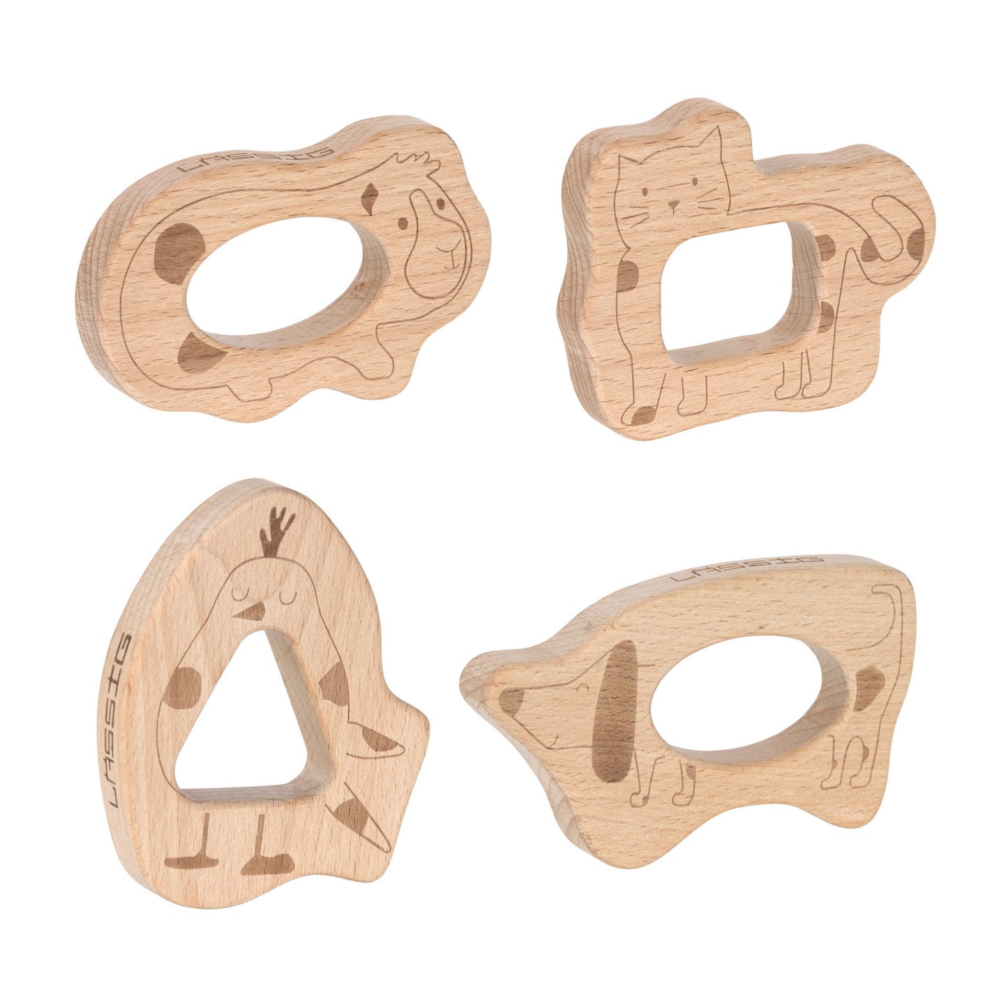 Beißring Holz 4 teilig, Little Mateys