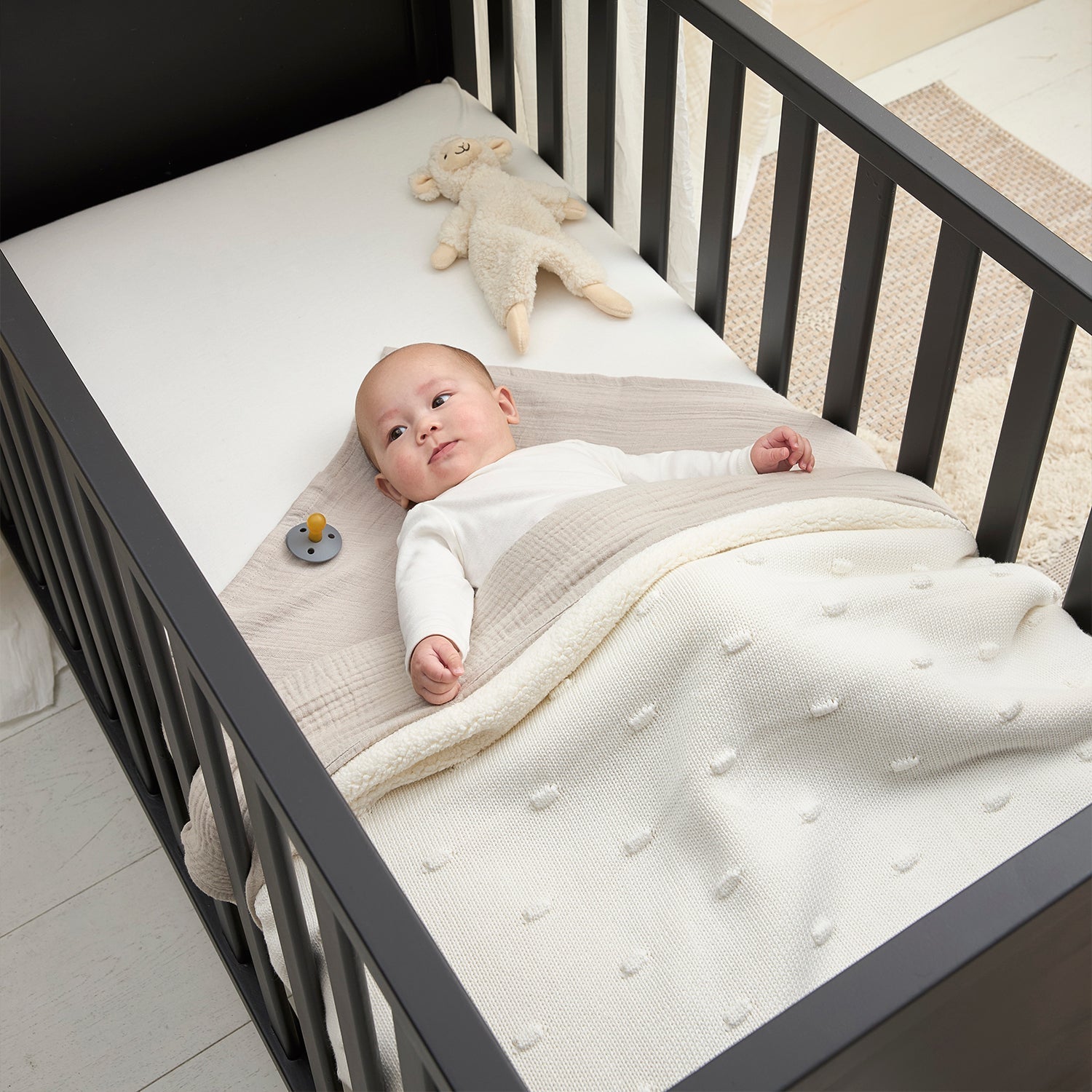 Meyco Decke Knots teddy Offwhite