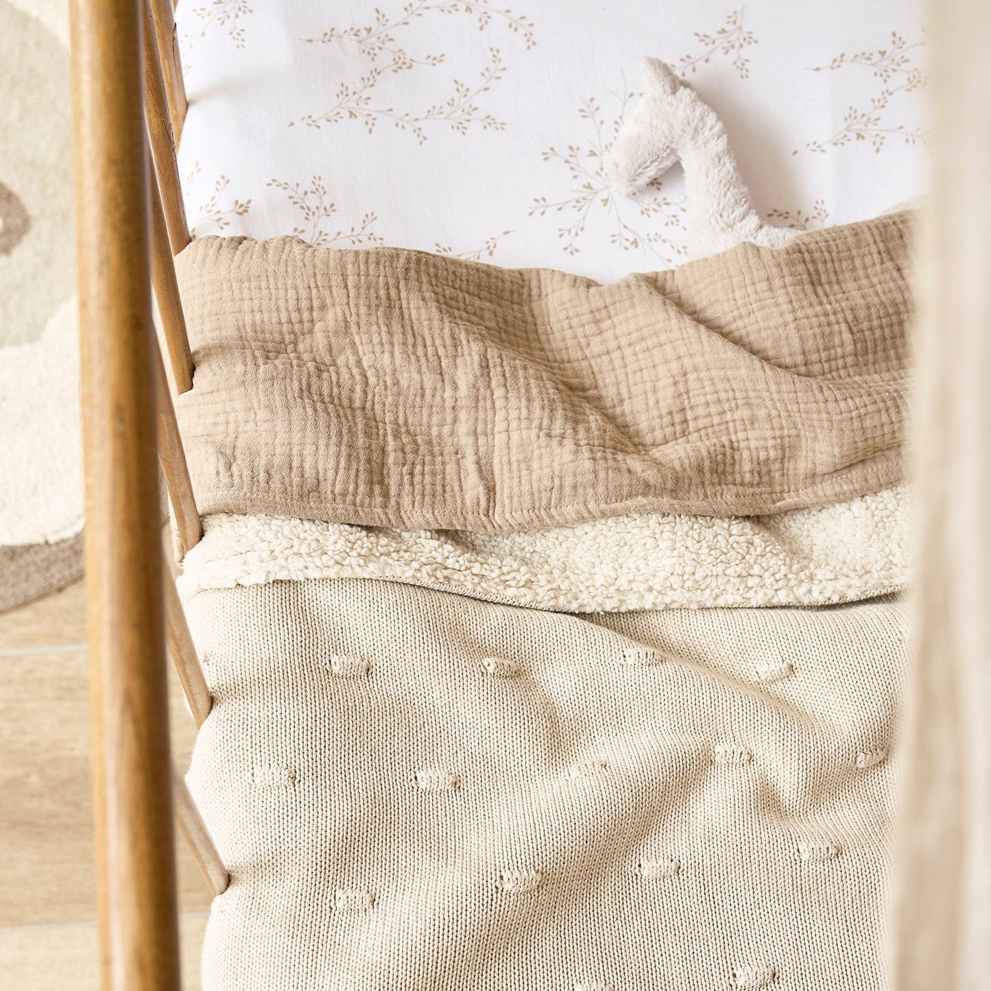 Meyco Decke Knots teddy Soft sand