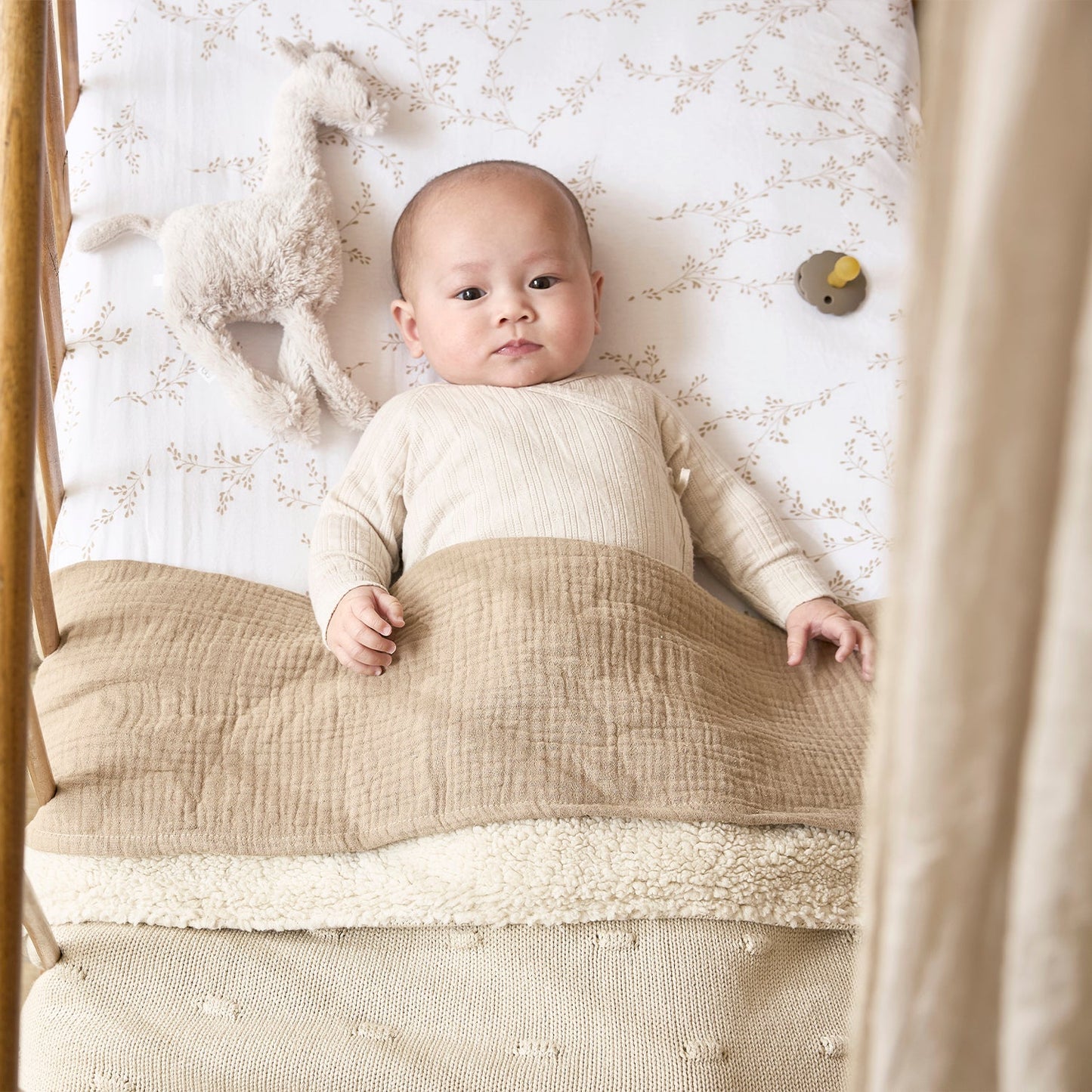 Meyco Decke Knots teddy Soft sand