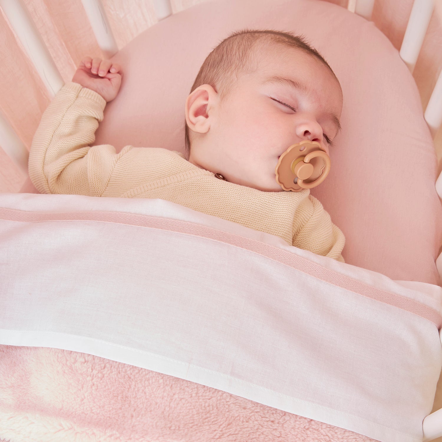 Meyco Decke Mini Knots teddy Soft Pink