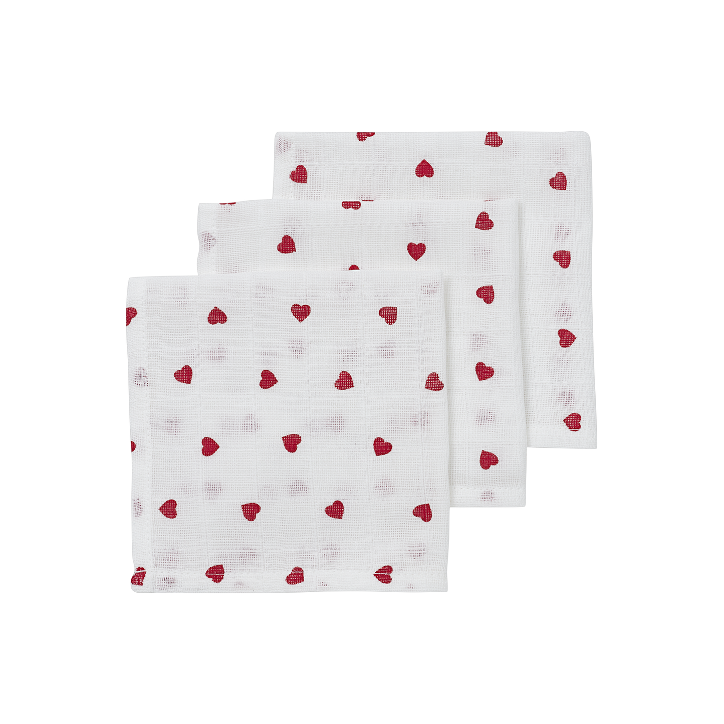 Meyco Musselinwindeln - Sweet Heart White/Red Sweet Heart White/Red