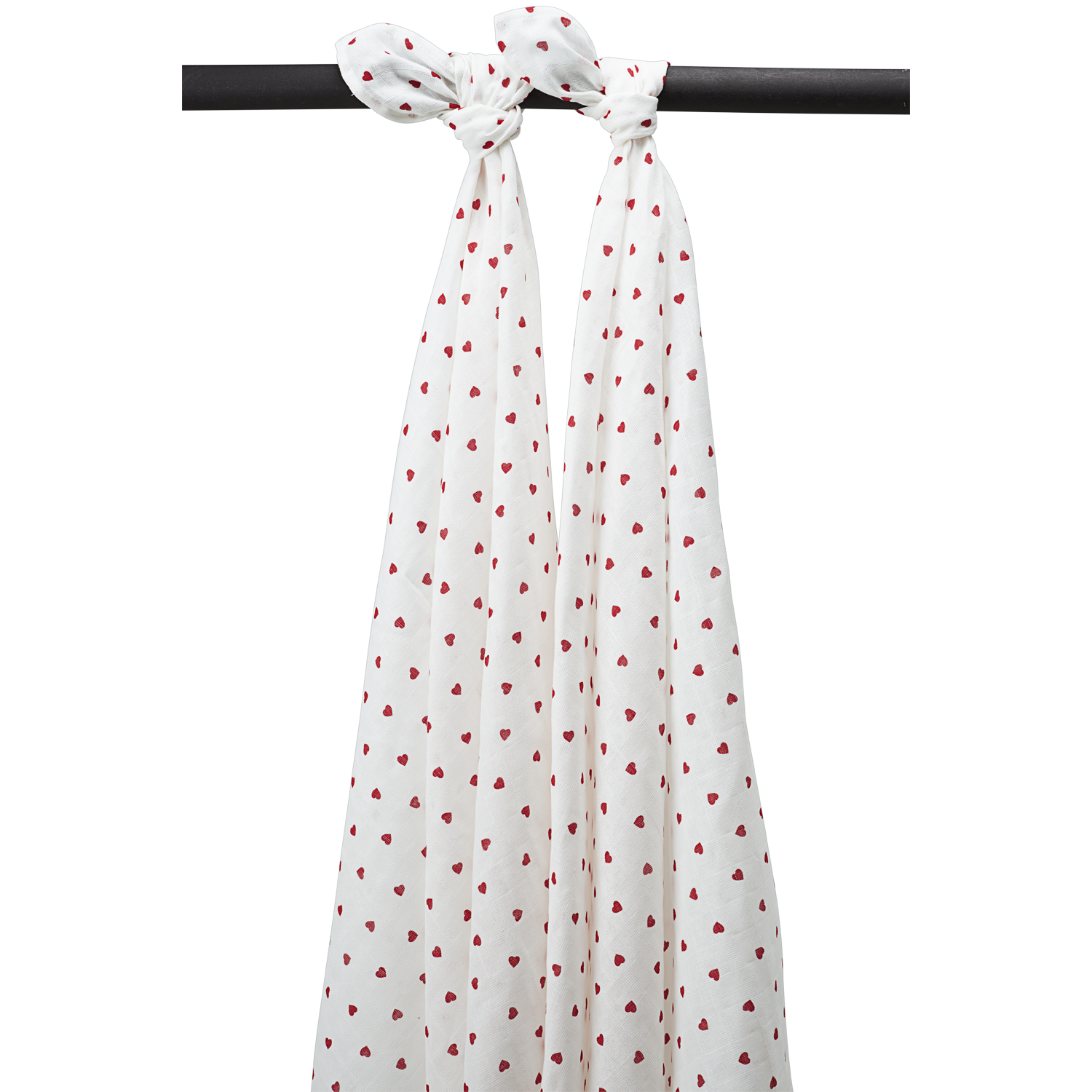 Meyco Musselinwindeln - Sweet Heart White/Red Sweet Heart White/Red