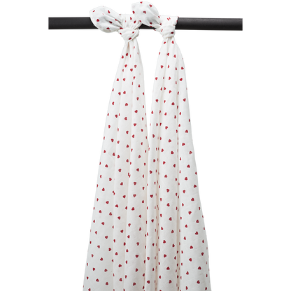 Meyco Musselinwindeln - Sweet Heart White/Red Sweet Heart White/Red