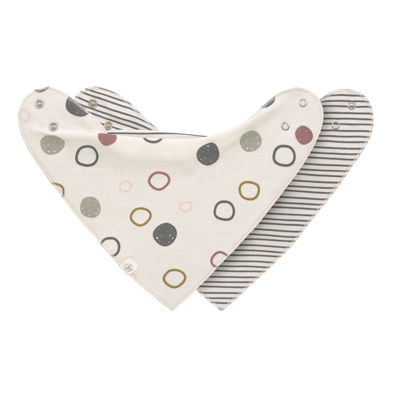 Dreieckstuch Baby (2 Stk) GOTS Bandana, Circles Offwhite