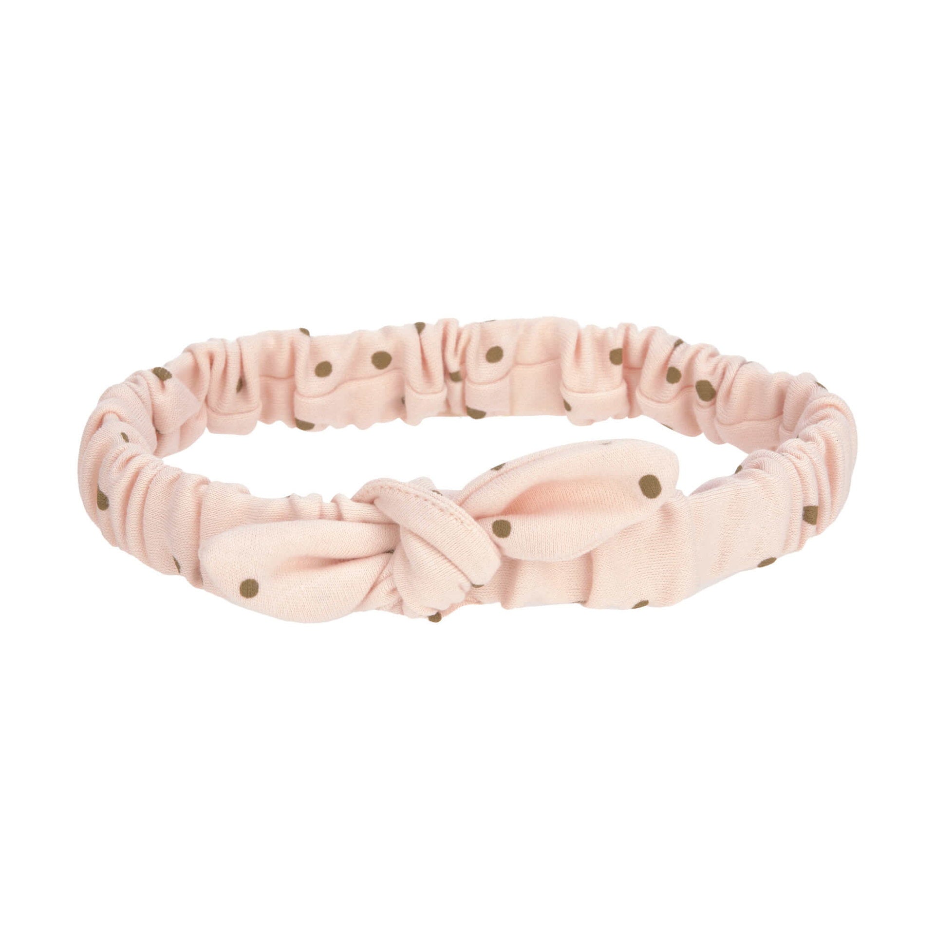 Baby Stirnband Bio Baumwolle, Punkte, Rosa