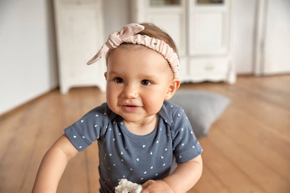 Lässig Baby Stirnband Bio Baumwolle, Punkte, Rosa Seitenansicht