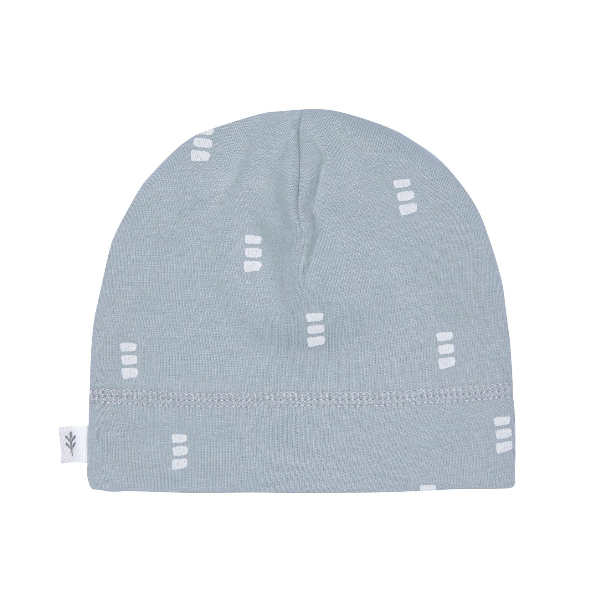 Lässig Beanie Baby Bio Baumwolle, Blöcke, Blau Detailansicht