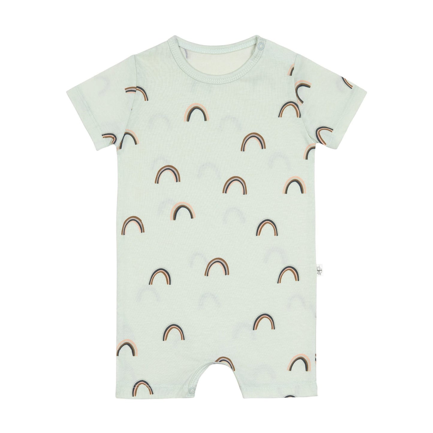 Baby Jumpsuit Bio Baumwolle, Regenbogen, Mint