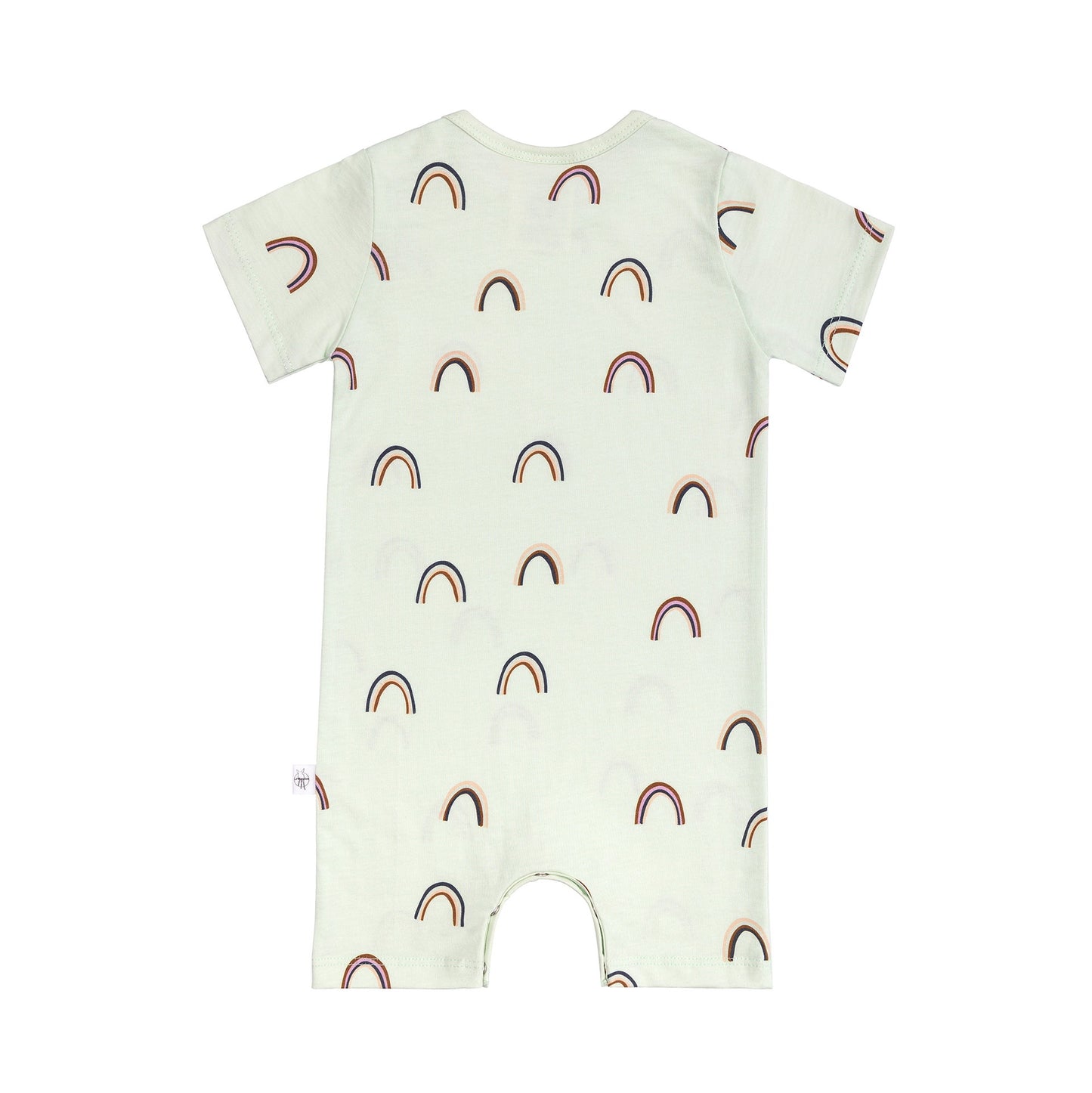 Lässig Baby Jumpsuit Bio Baumwolle, Regenbogen, Mint Detail Bild