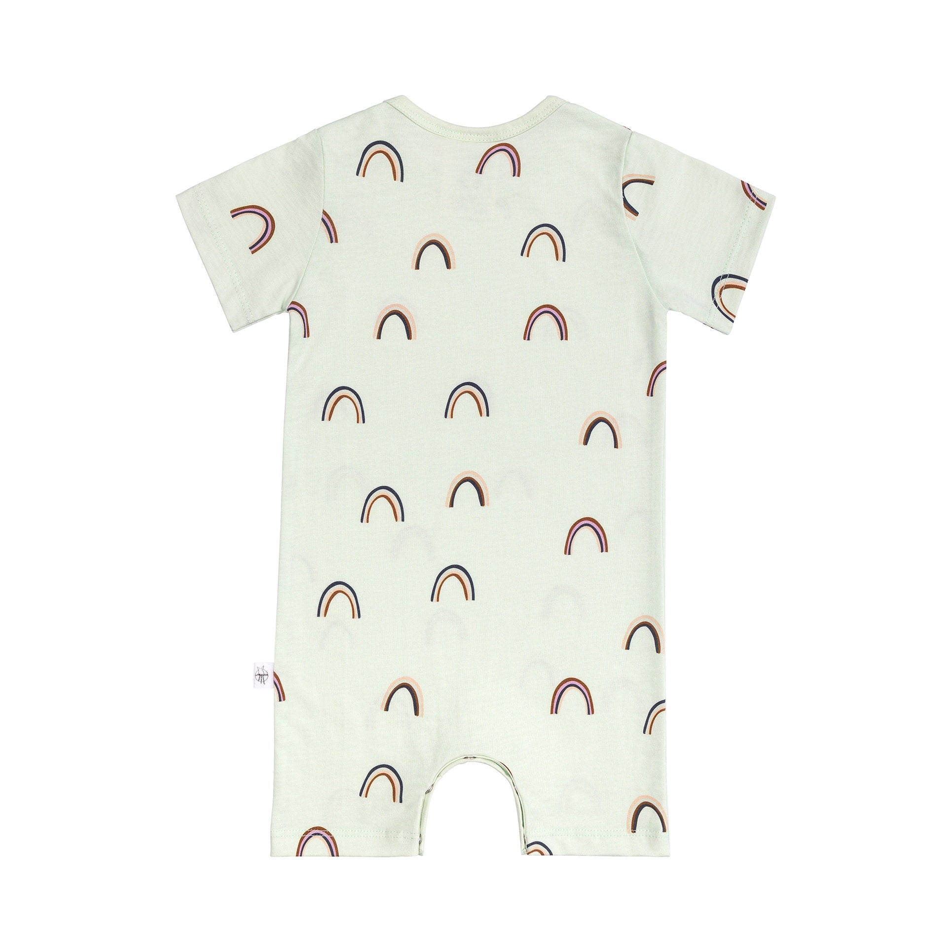 Lässig Baby Jumpsuit Bio Baumwolle, Regenbogen, Mint Detail Bild