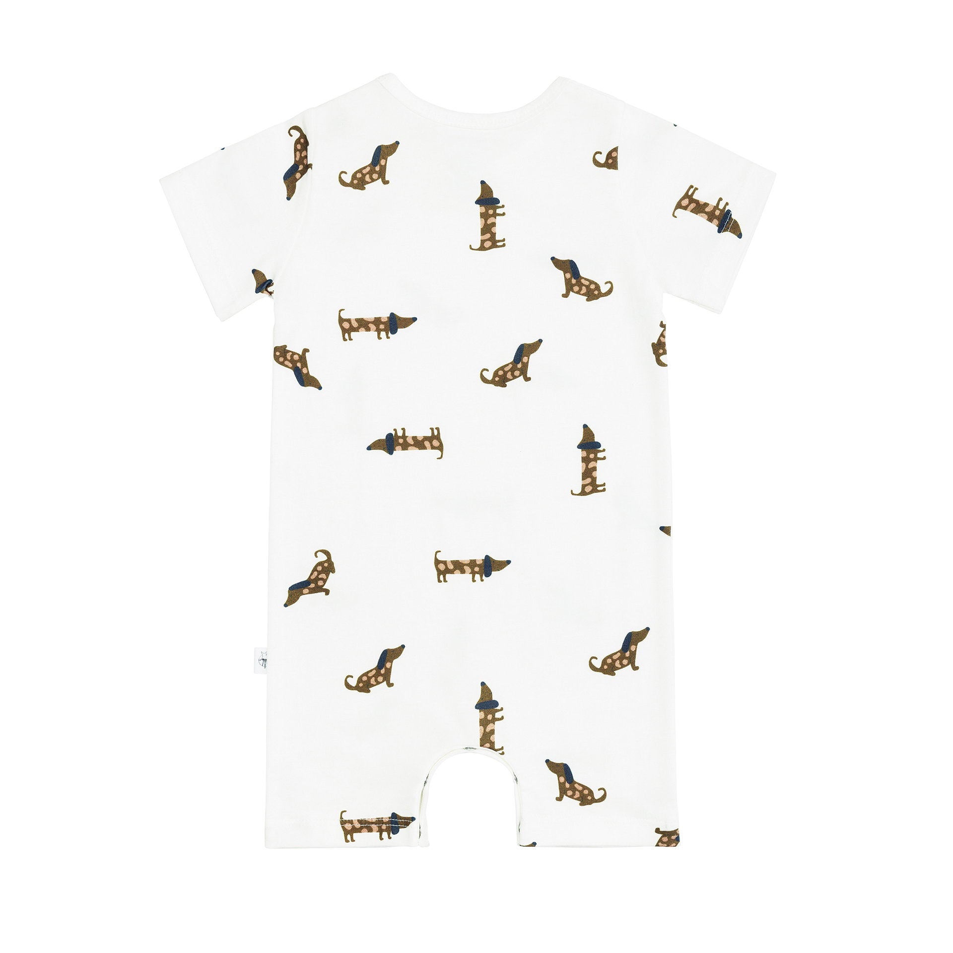 Lässig Baby Jumpsuit Bio Baumwolle, Hund, Beige Maße