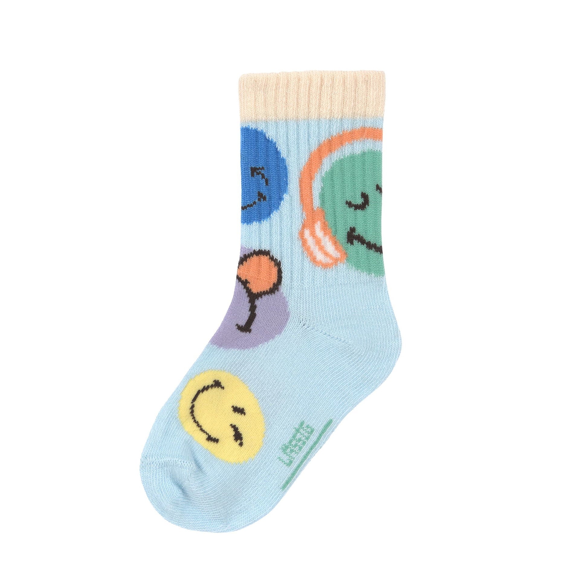Lässig Kinder Socken 3er Pack SmileyWorld Blau Bio Baumwolle