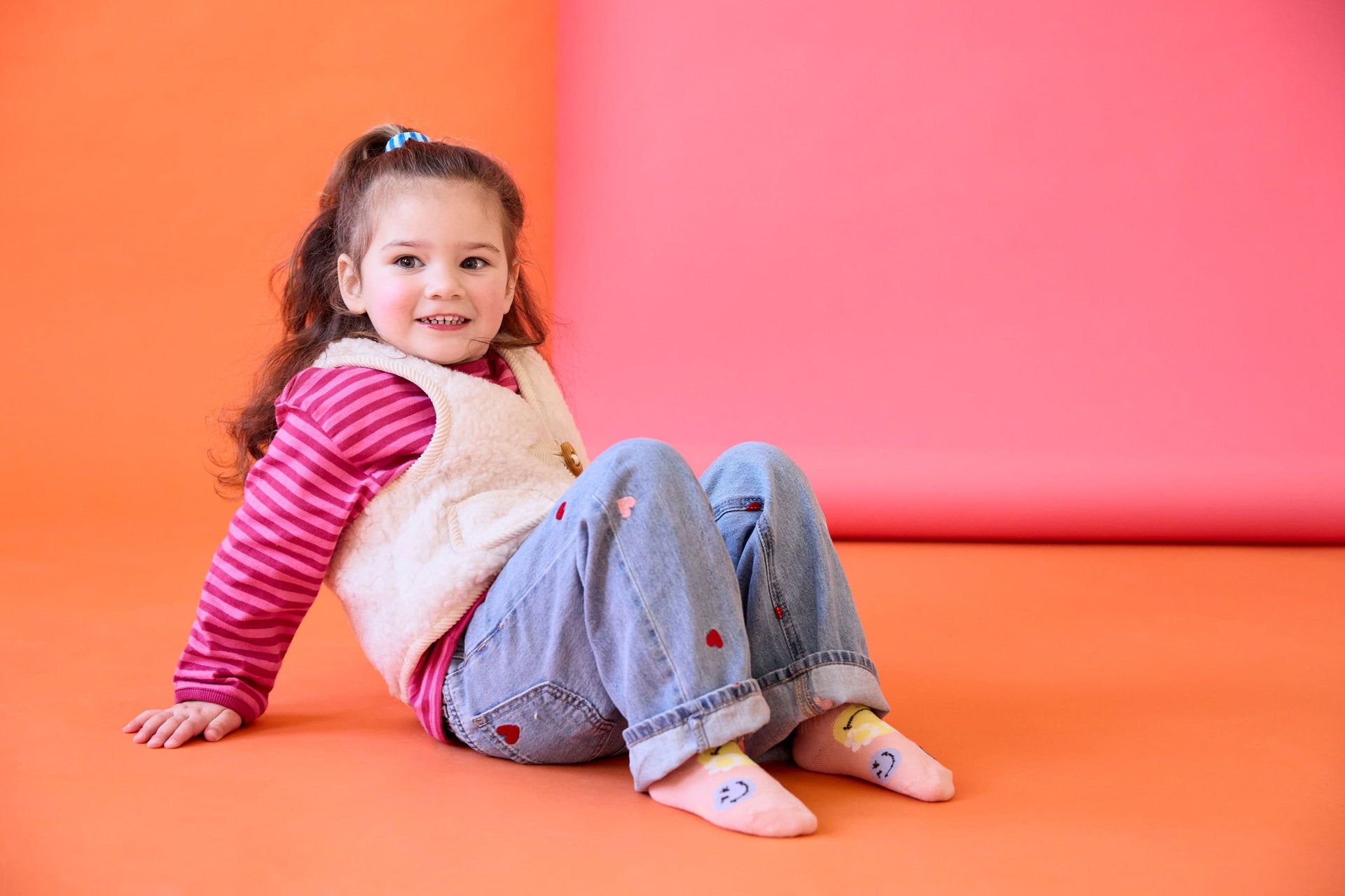 Lässig Kinder Socken 3er Pack SmileyWorld Rosa Bio Baumwolle