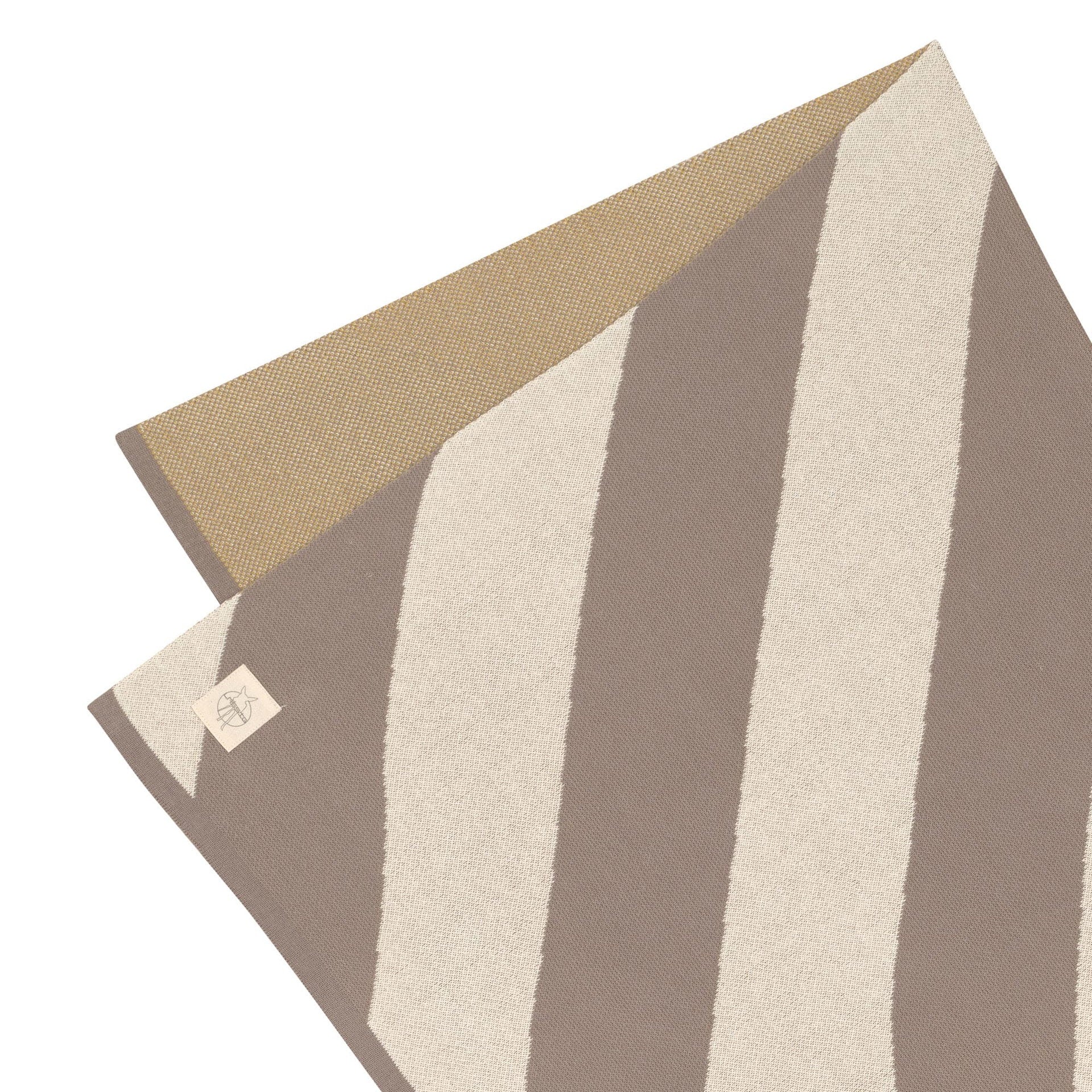 Lässig Babydecke Bio Baumwolle, Gestreift Nature Taupe Detail Bild
