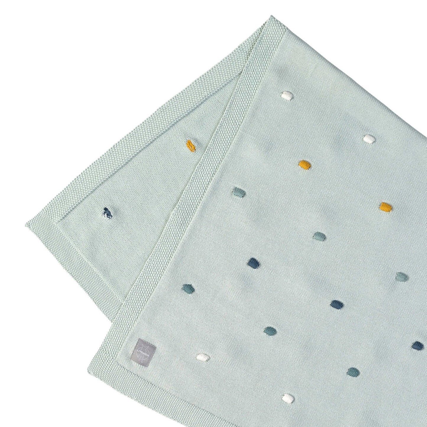 Lässig Babydecke Bio Baumwolle, Dots, Light Mint Rückansicht