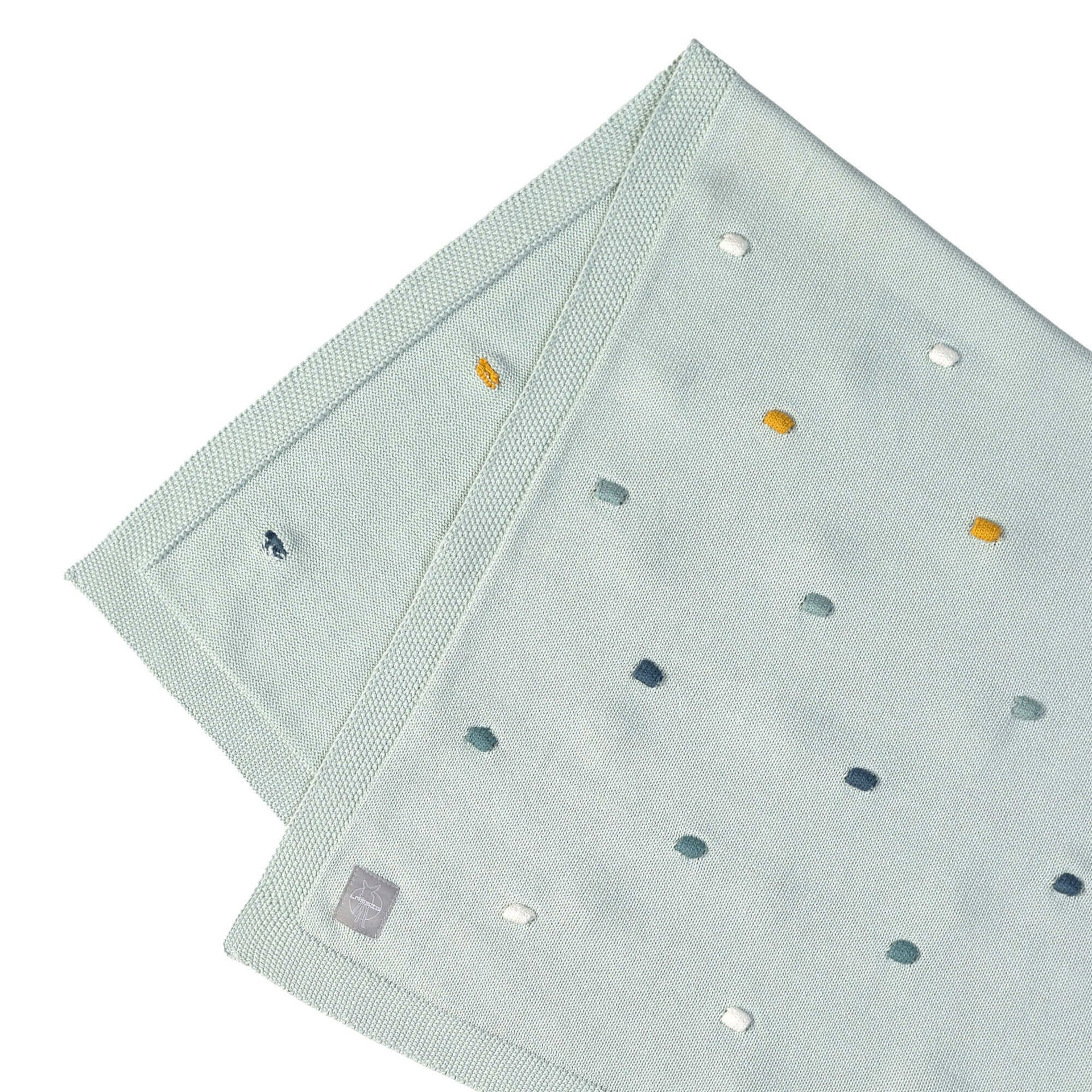 Lässig Babydecke Bio Baumwolle, Dots, Light Mint Rückansicht