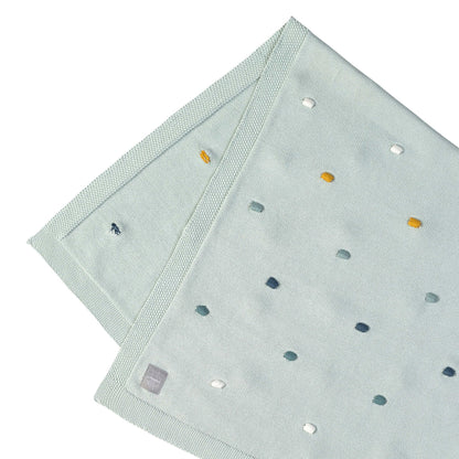 Lässig Babydecke Bio Baumwolle, Dots, Light Mint Rückansicht
