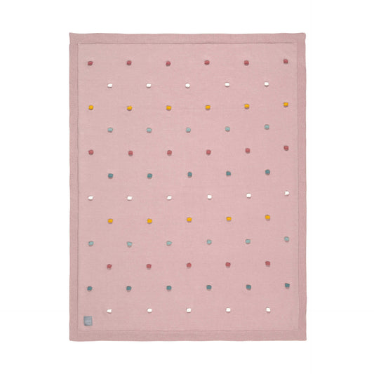 Babydecke Bio Baumwolle, Dots, Dusky Pink