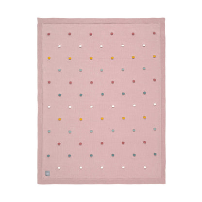 Babydecke Bio Baumwolle, Dots, Dusky Pink