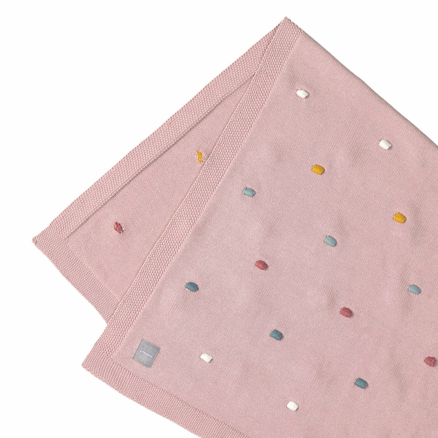 Lässig Babydecke Bio Baumwolle, Dots, Dusky Pink Rückansicht