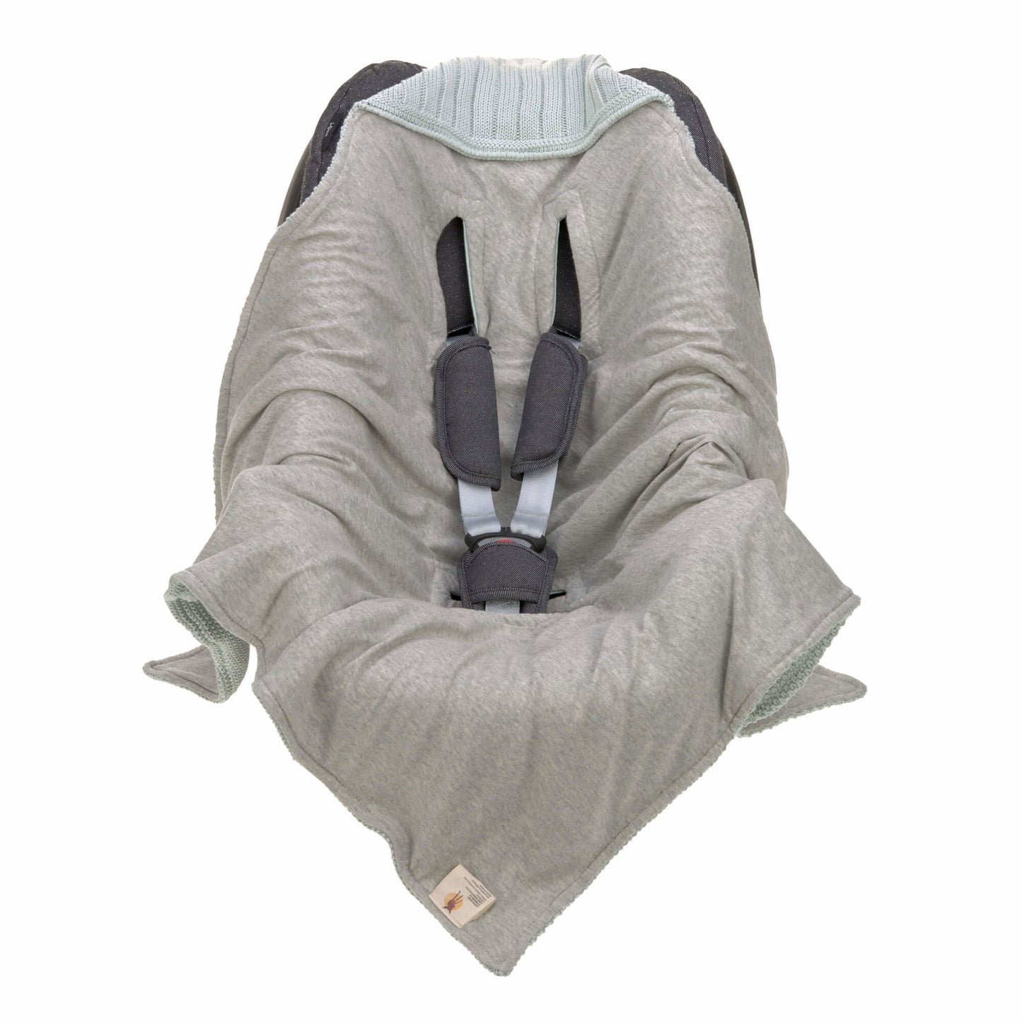 Lässig Einschlagdecke Baby Bio Baumwolle, Light Mint Rückansicht
