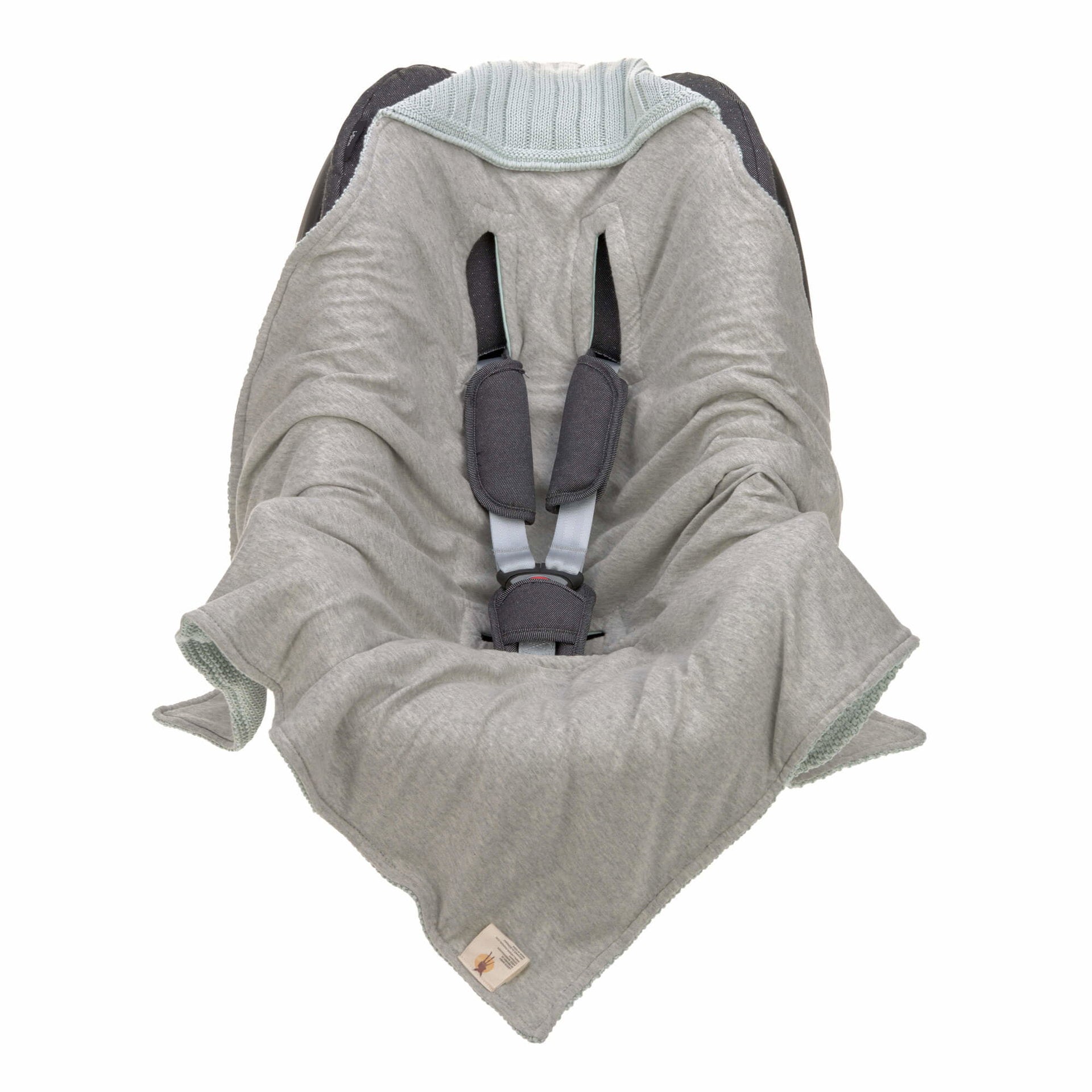 Lässig Einschlagdecke Baby Bio Baumwolle, Light Mint Rückansicht