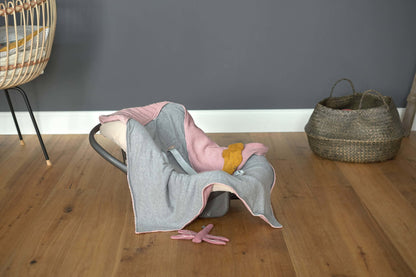 Lässig Einschlagdecke Baby Bio Baumwolle, Dusky Pink Seitenansicht