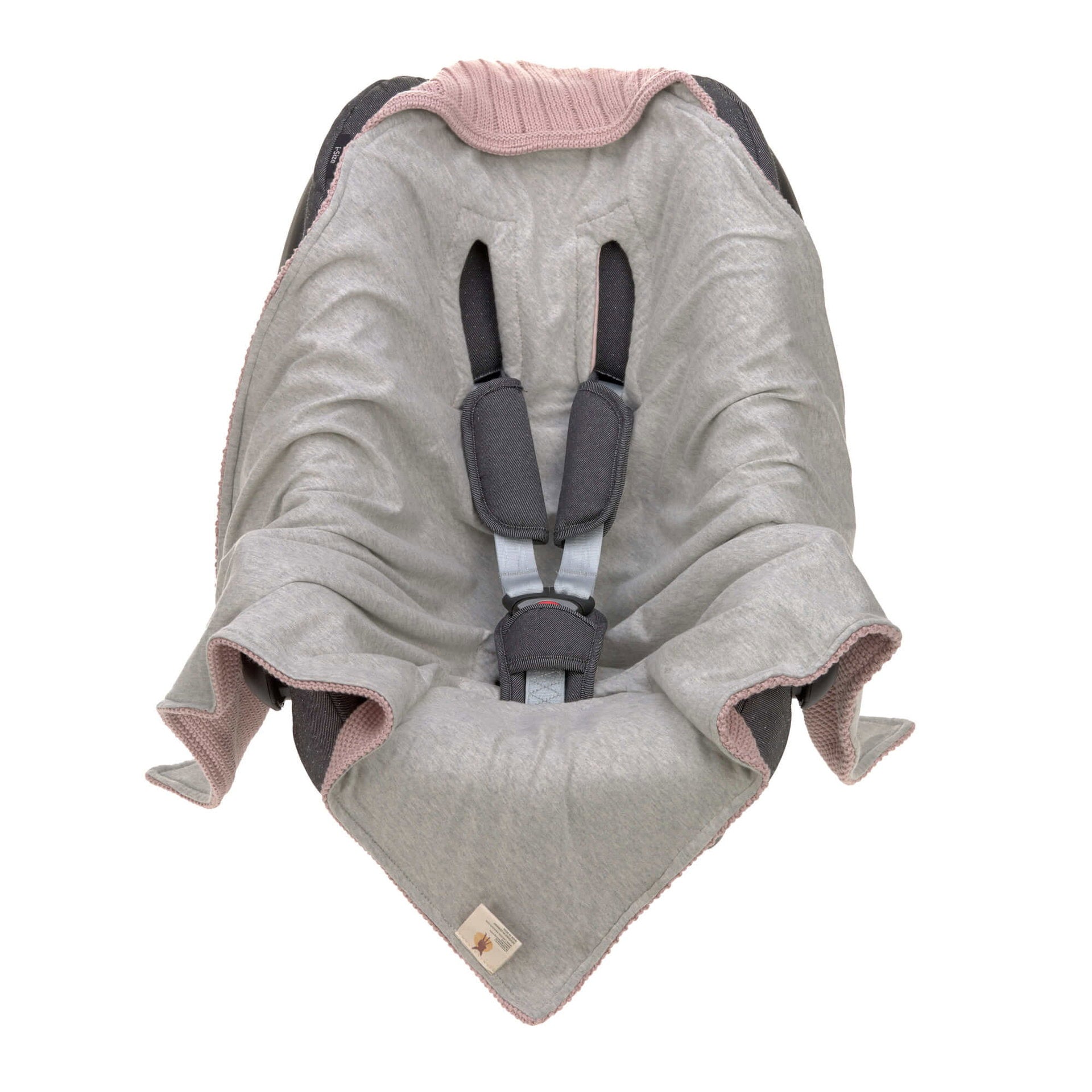 Lässig Einschlagdecke Baby Bio Baumwolle, Dusky Pink Rückansicht